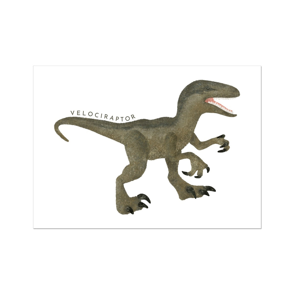 Dinosaur Art - Velociraptor |  Unframed