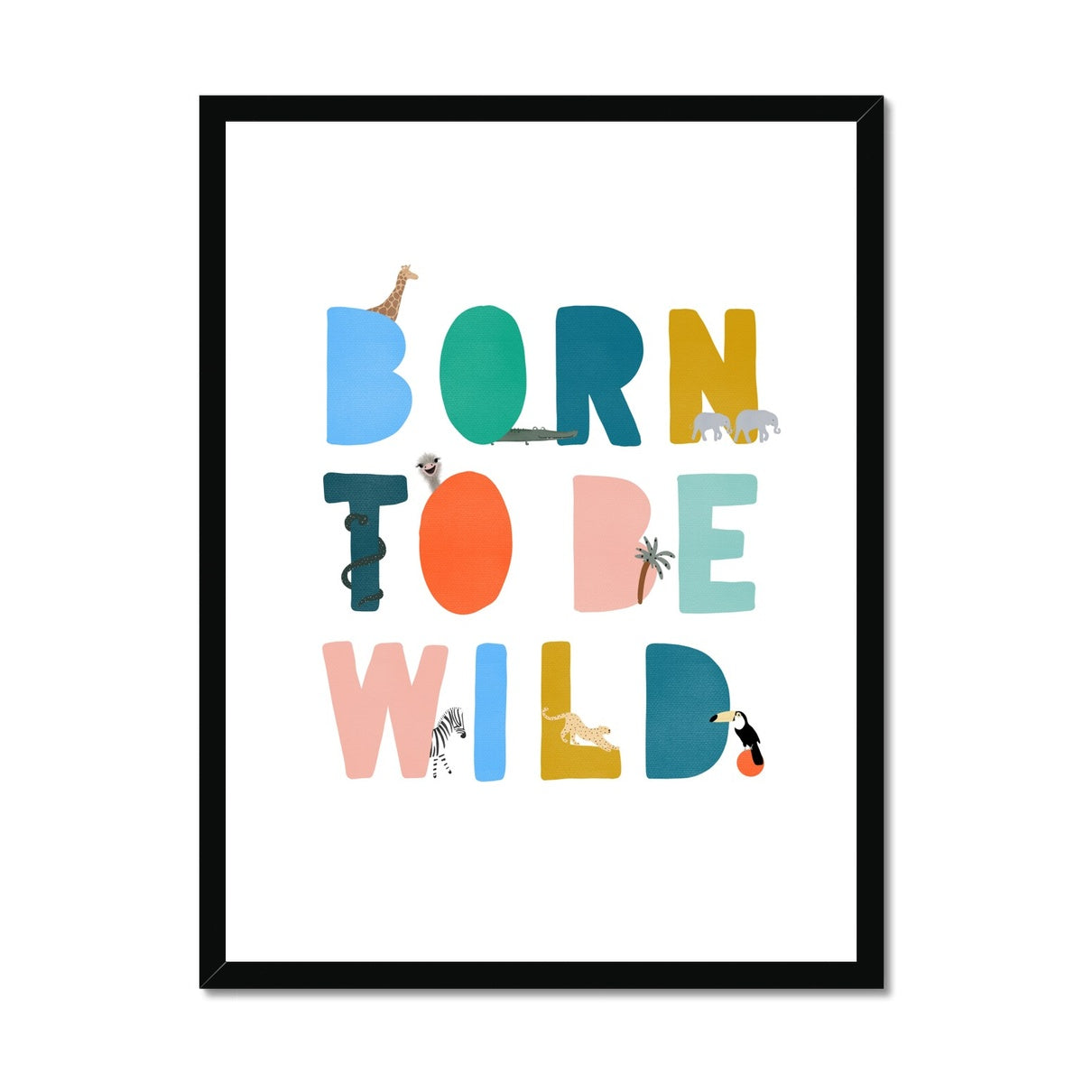 Born To Be Wild Print - Brights Illustrated |  Framed Print