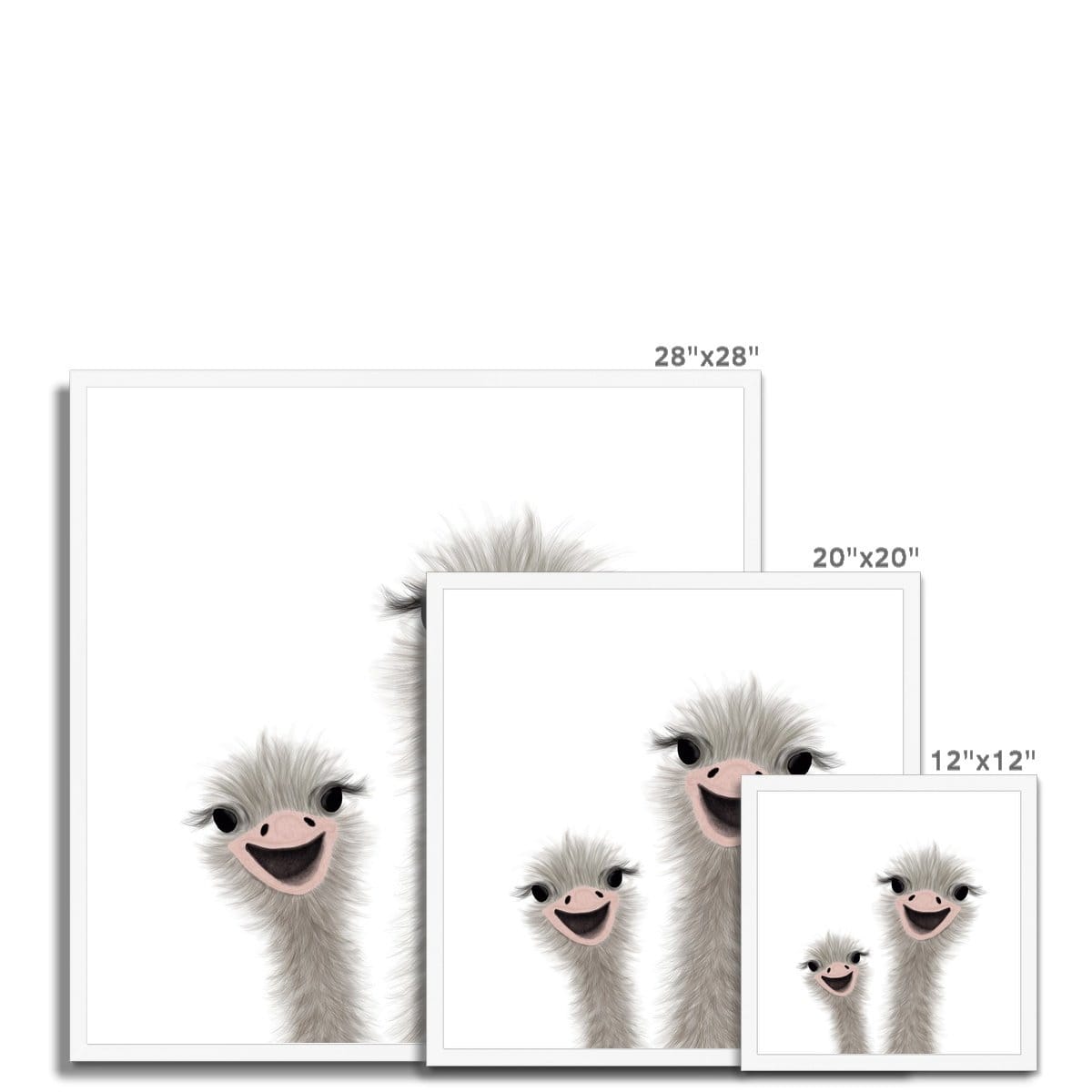 Ostrich - Funny Animal Art (landscape) |  Framed Print