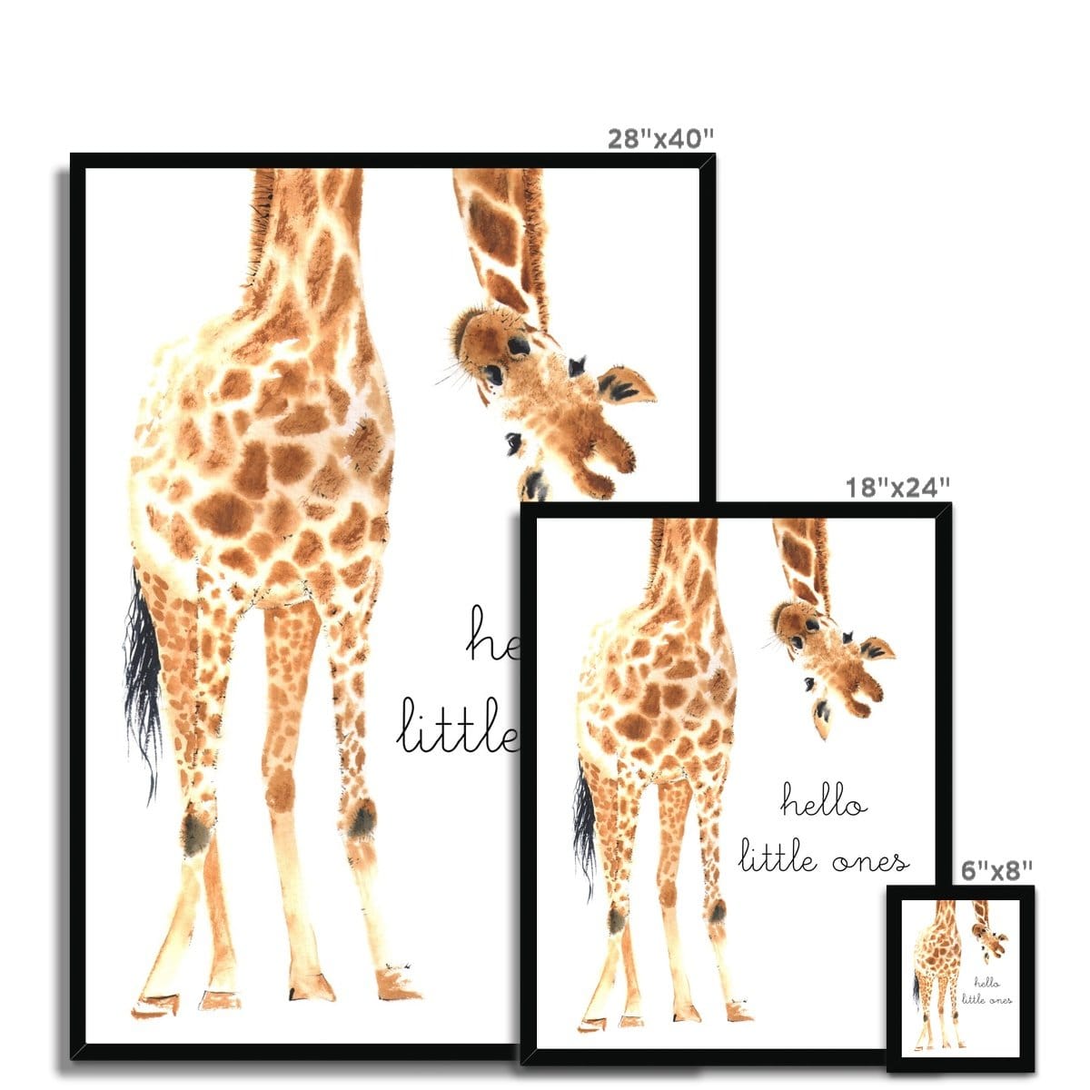 Twins - Hello Little One Giraffe |  Framed Print