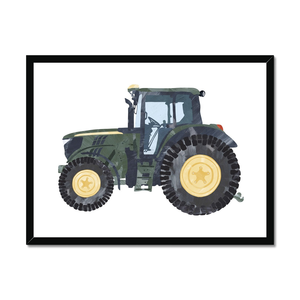 Tractor Kids Art | Green |  Framed Print