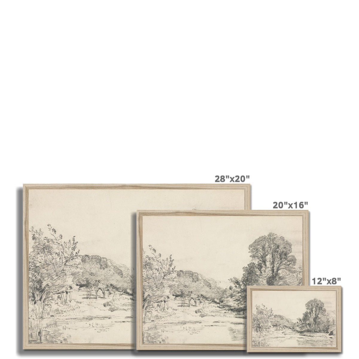 Pencil Sketch, Landscape 00729 |  Framed Print