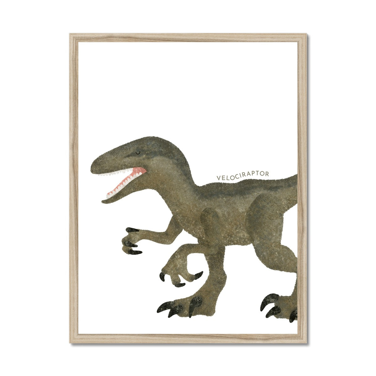 Dinosaur Art - Velociraptor - Portrait |  Framed Print