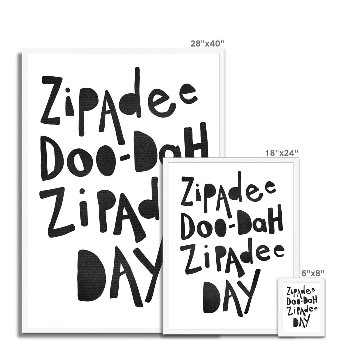 Zipadee Doo Dah - Black |  Framed Print