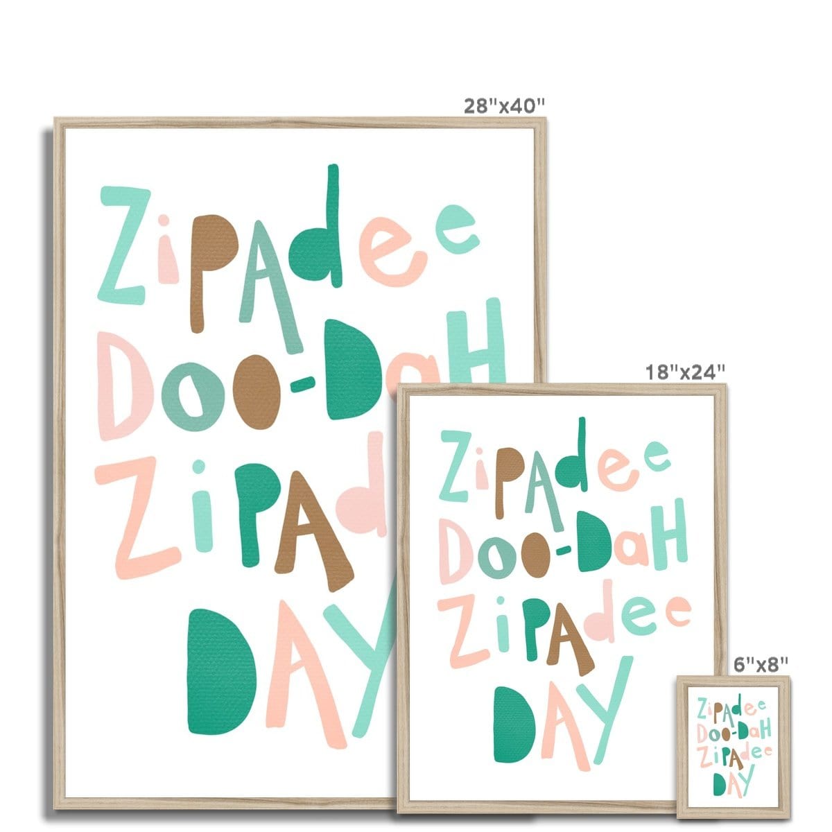 Zipadee Doo Dah - Pink & Green |  Framed Print