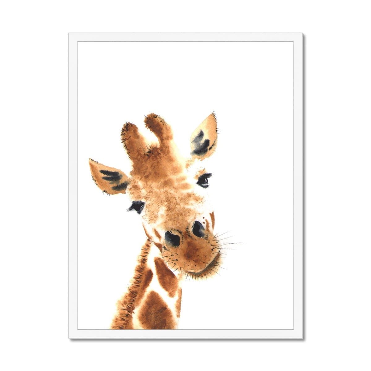 Giraffe Nursery Art - Peekaboo |  Framed Print