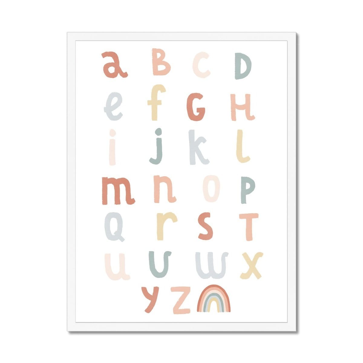 Alphabet Chart - Subtle Rainbow |  Framed Print