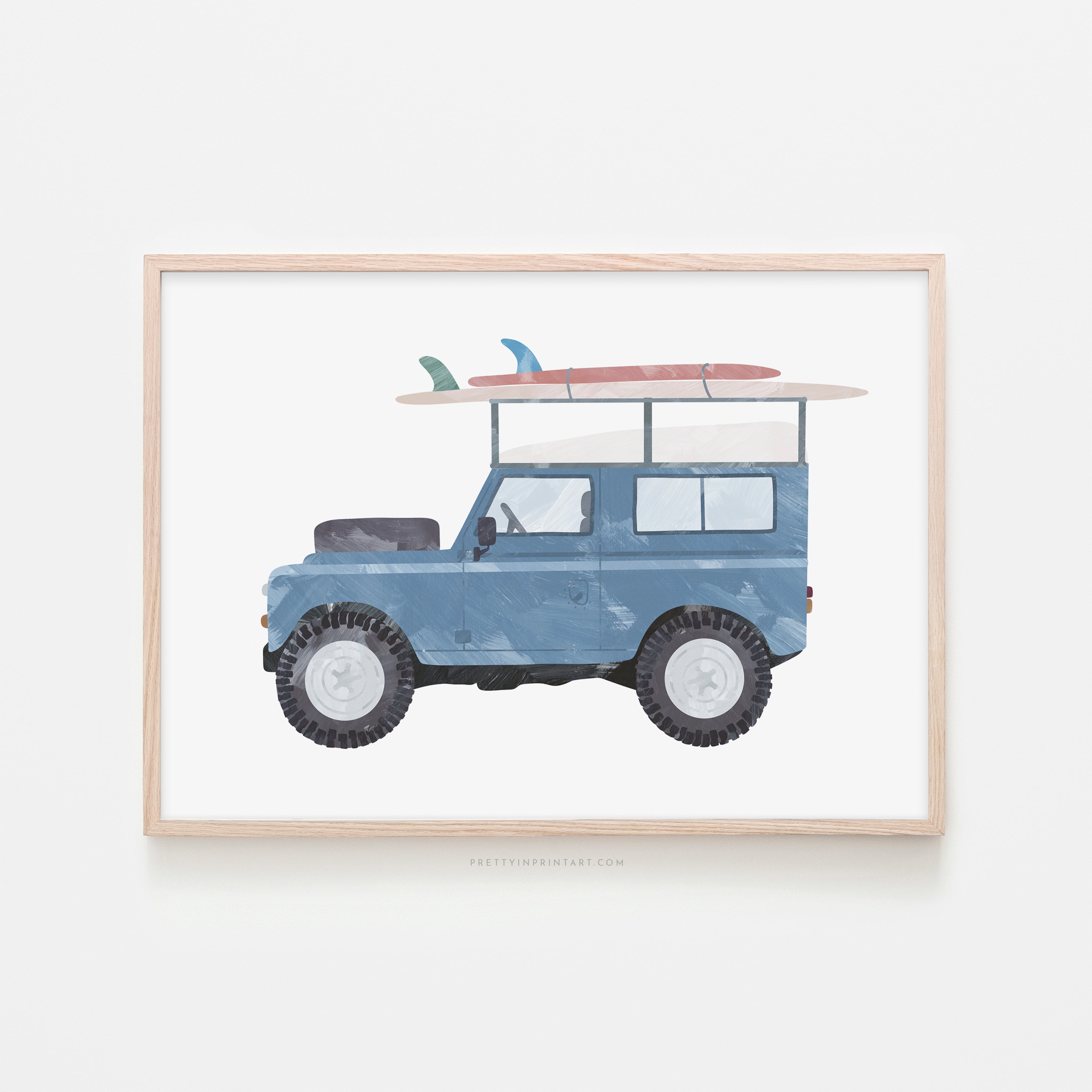 4x4 Land Rover – Blue Surf | Gerahmter Druck