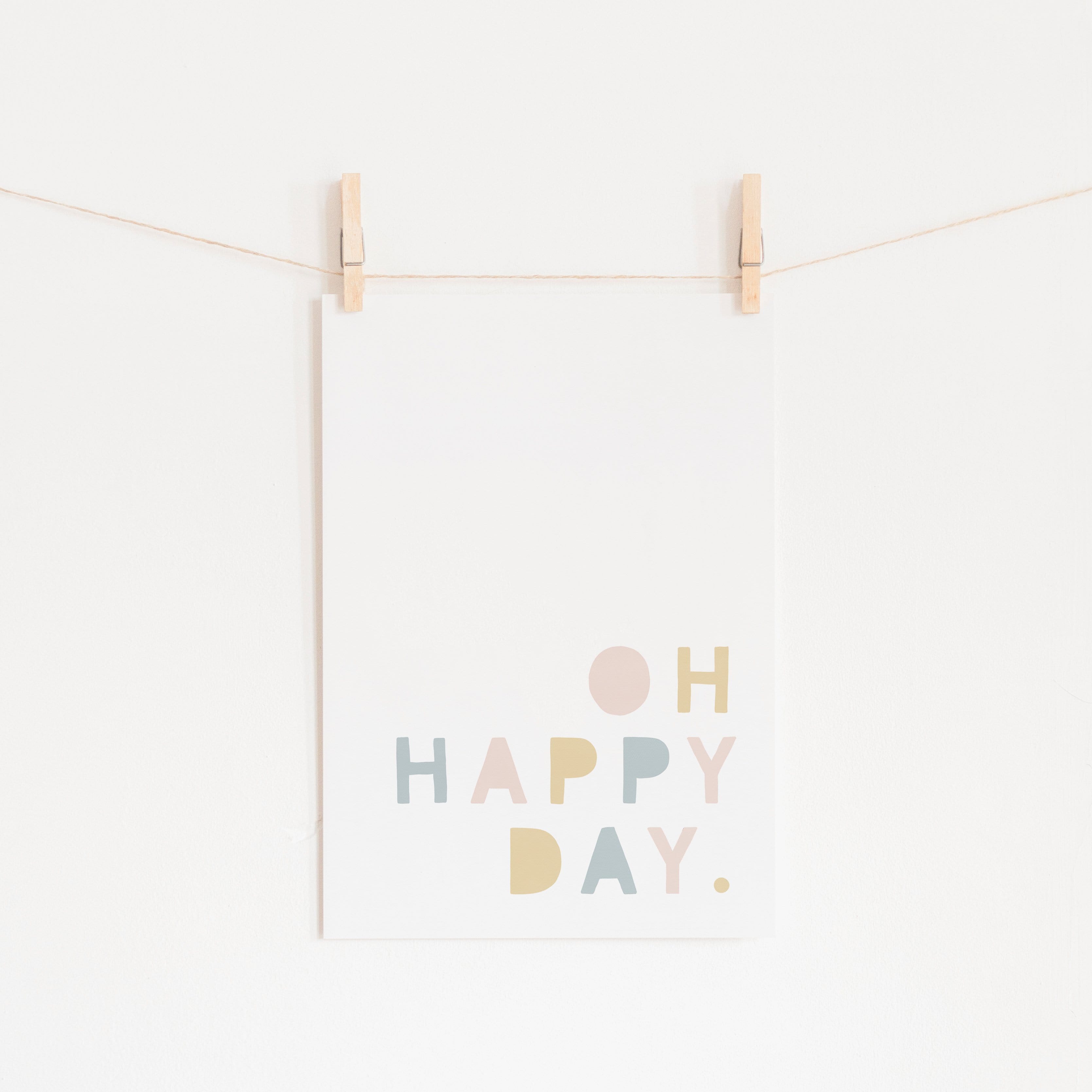 Oh Happy Day – Rosa, Gelb &amp; Blau | Ungerahmt