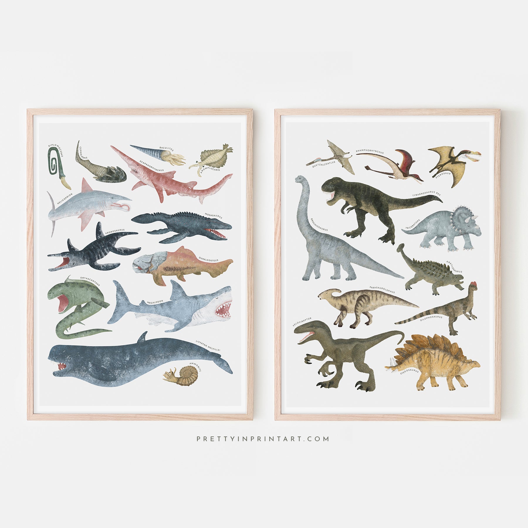 Prehistoric Ocean Chart |  Framed Print