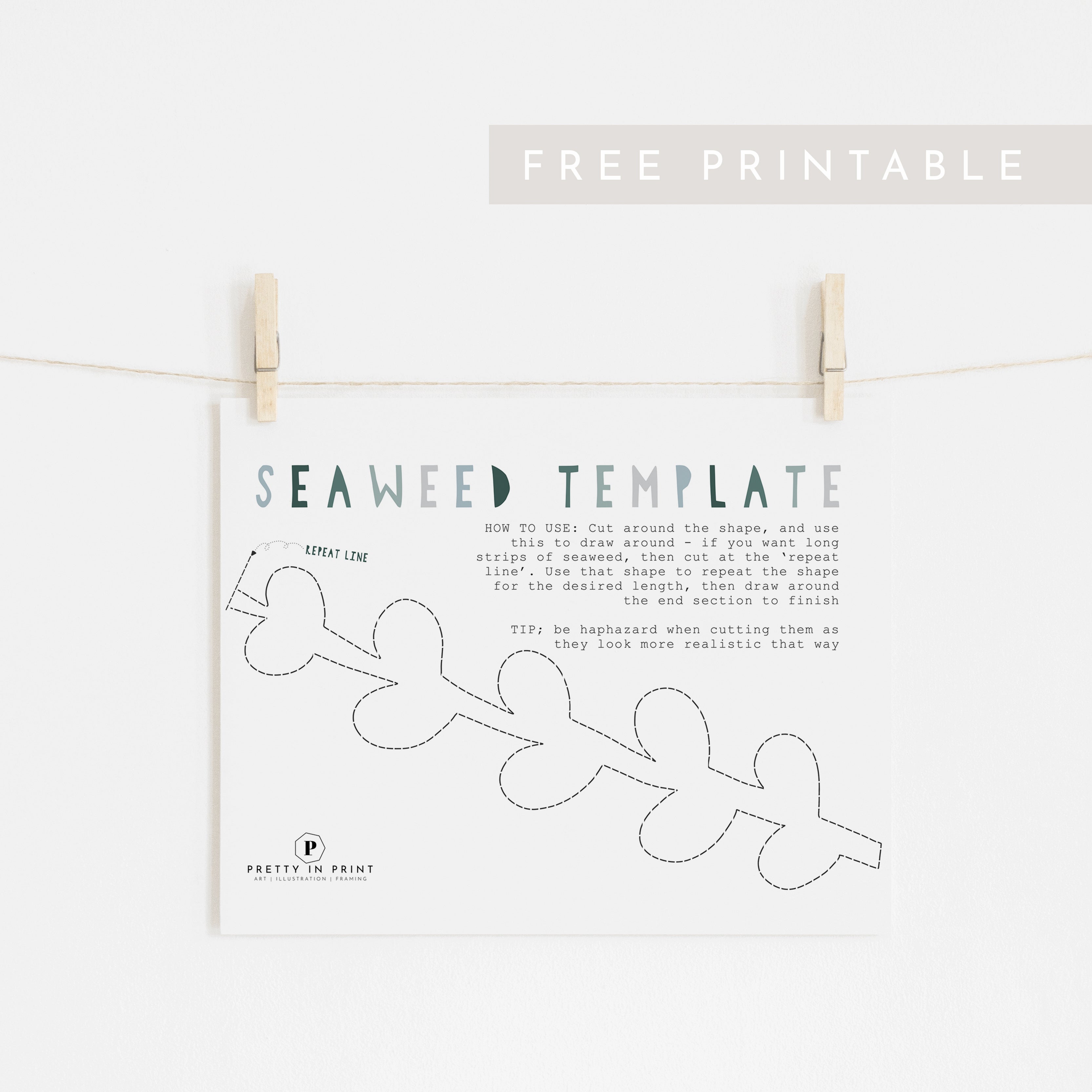 Seaweed Template 2 - FREE Printable