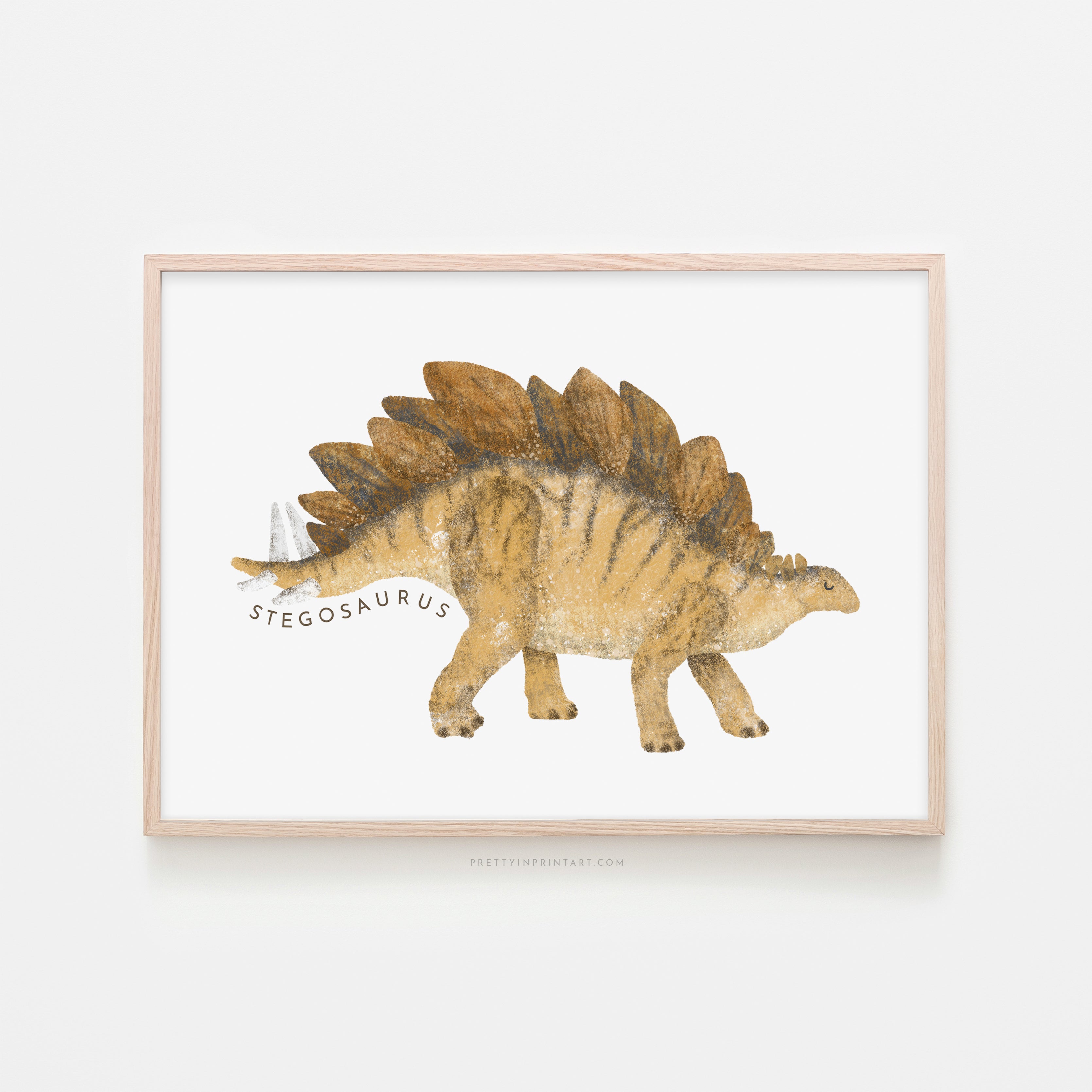 Dinosaurier-Kunst – Stegosaurus | Gerahmter Druck