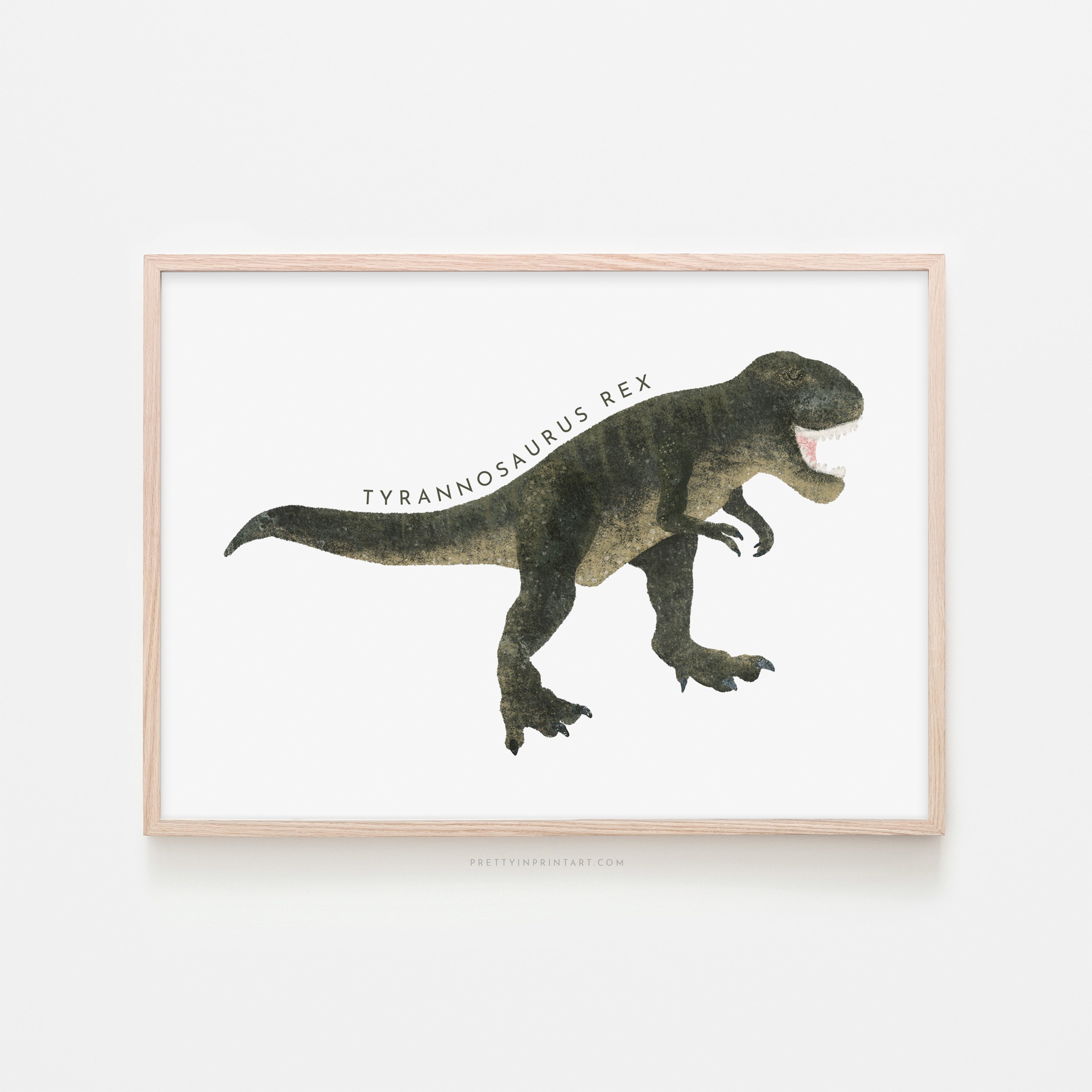 Dinosaurier-Kunst – Tyrannosaurus Rex | Gerahmter Druck