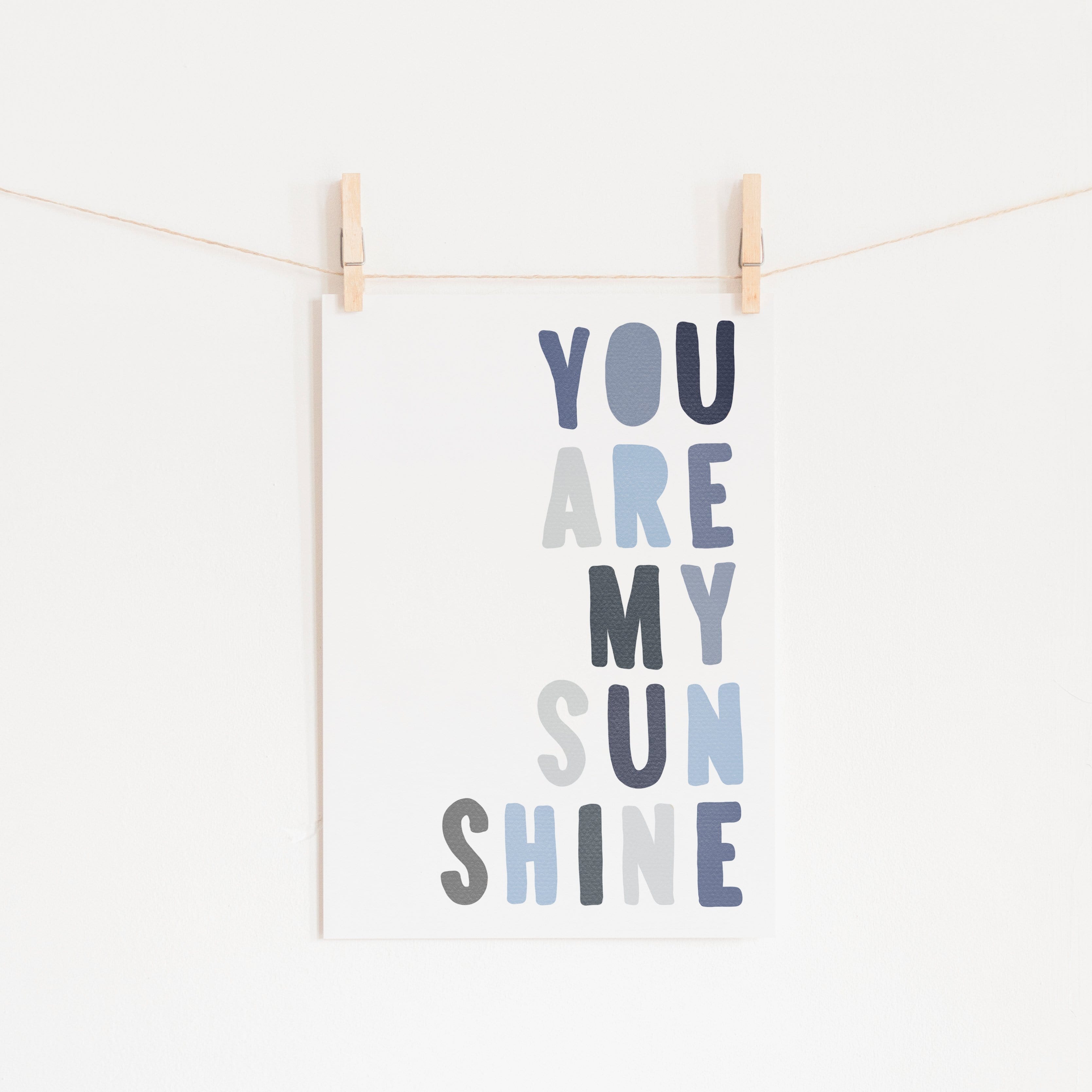 You Are My Sunshine - Navy & Blues |  Unframed